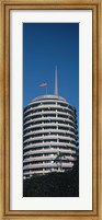 Framed Low angle view of an office building, Capitol Records Building, City of Los Angeles, California, USA
