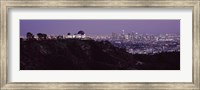 Framed Griffith Park Observatory and City, Los Angeles, California