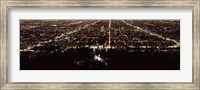 Framed Aerial view of a cityscape, Griffith Park Observatory, Los Angeles, California, USA