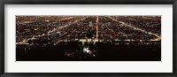 Framed Aerial view of a cityscape, Griffith Park Observatory, Los Angeles, California, USA