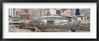 Framed Bridge across a river, Paul Brown Stadium, Cincinnati, Hamilton County, Ohio, USA