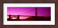 Framed Low angle view of a suspension bridge, Golden Gate Bridge, San Francisco Bay, San Francisco, California, USA