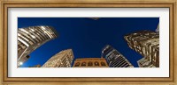 Framed Low angle view of high-rise buildings at dusk, San Francisco, California, USA