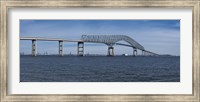 Framed Bridge across a river, Francis Scott Key Bridge, Patapsco River, Baltimore, Maryland, USA