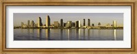 Framed Reflection of skyscrapers in water at sunset, San Diego, California, USA