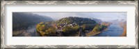 Framed Aerial view of an island, Harpers Ferry, Jefferson County, West Virginia, USA