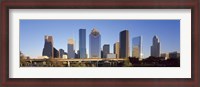 Framed Skyscrapers against blue sky, Houston, Texas, USA