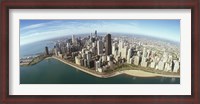 Framed Aerial view of Chicago from the lake, Cook County, Illinois, USA 2010