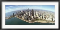 Framed Aerial view of Chicago from the lake, Cook County, Illinois, USA 2010