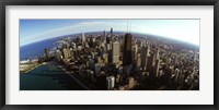 Framed Aerial view of Chicago and lake, Cook County, Illinois, USA 2010