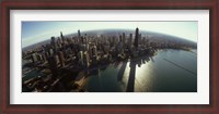 Framed Bird's eye view of Chicago, Cook County, Illinois, USA 2010