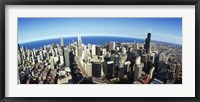 Framed Aerial view of Chicago with the lake in the background, Cook County, Illinois, USA 2010