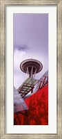 Framed Low angle view of a tower (vertical), Space Needle, Seattle, Washington State