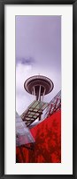 Framed Low angle view of a tower (vertical), Space Needle, Seattle, Washington State
