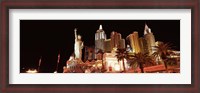 Framed New York New York Hotel at night, The Strip, Las Vegas, Nevada