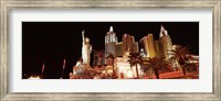 Framed New York New York Hotel at night, The Strip, Las Vegas, Nevada