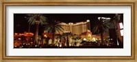 Framed Hotel lit up at night, Monte Carlo Resort And Casino, The Strip, Las Vegas, Nevada, USA