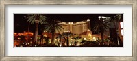 Framed Hotel lit up at night, Monte Carlo Resort And Casino, The Strip, Las Vegas, Nevada, USA