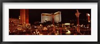 Framed Hotel lit up at night, The Mirage, The Strip, Las Vegas, Nevada, USA