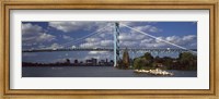 Framed Bridge across a river, Ambassador Bridge, Detroit River, Detroit, Wayne County, Michigan, USA