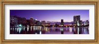 Framed Buildings lit up at night in a city, Lake Eola, Orlando