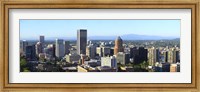 Framed Cityscape with Mt St. Helens and Mt Adams in the background, Portland, Multnomah County, Oregon, USA 2010
