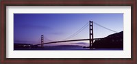 Framed Silhouette of suspension bridge across a bay, Golden Gate Bridge, San Francisco Bay, San Francisco, California, USA