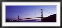 Framed Silhouette of suspension bridge across a bay, Golden Gate Bridge, San Francisco Bay, San Francisco, California, USA