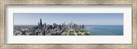 Framed City skyline from south end of Grant Park, Chicago, Lake Michigan, Cook County, Illinois 2009