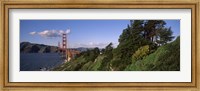 Framed Suspension bridge across the bay, Golden Gate Bridge, San Francisco Bay, San Francisco, California, USA