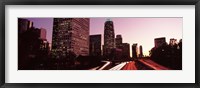 Framed Highway through Skyscrapers in Los Angeles, California