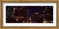 Framed Buildings lit up at night, City of Los Angeles, California