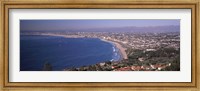 Framed Aerial view of a city at coast, Santa Monica Beach, Beverly Hills, Los Angeles County, California, USA