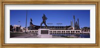 Framed Willie Mays statue in front of a baseball park, AT&T Park, 24 Willie Mays Plaza, San Francisco, California