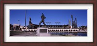 Framed Willie Mays statue in front of a baseball park, AT&T Park, 24 Willie Mays Plaza, San Francisco, California