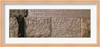 Framed Text engraved on stones at a memorial, Franklin Delano Roosevelt Memorial, Washington DC, USA