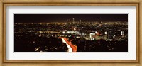Framed City lit up at night, Hollywood, City Of Los Angeles, Los Angeles County, California, USA 2010