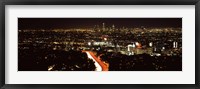 Framed City lit up at night, Hollywood, City Of Los Angeles, Los Angeles County, California, USA 2010