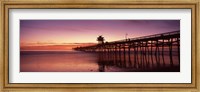 Framed San Clemente Pier at dusk, Los Angeles County, California