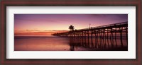 Framed San Clemente Pier at dusk, Los Angeles County, California