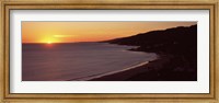 Framed Beach at sunset, Malibu Beach, Malibu, Los Angeles County, California, USA