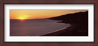 Framed Beach at sunset, Malibu Beach, Malibu, Los Angeles County, California, USA