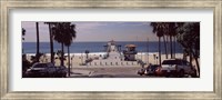 Framed Pier over an ocean, Manhattan Beach Pier, Manhattan Beach, Los Angeles County, California, USA