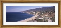 Framed High angle view of a beach, Highway 101, Malibu Beach, Malibu, Los Angeles County, California, USA