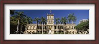 Framed Facade of a government building, Aliiolani Hale, Honolulu, Oahu, Honolulu County, Hawaii, USA