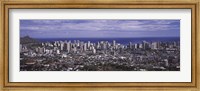 Framed Aerial view of a city, Honolulu, Oahu, Honolulu County, Hawaii, USA 2010