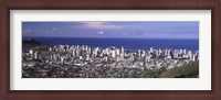 Framed Honolulu skyline, Oahu, Honolulu County, Hawaii, USA 2010