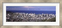 Framed Honolulu skyline, Oahu, Honolulu County, Hawaii, USA 2010