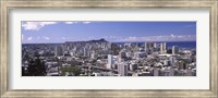 Framed High angle view of a city, Honolulu, Oahu, Honolulu County, Hawaii, USA