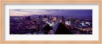 Framed City lit up at dusk, Las Vegas, Clark County, Nevada, USA